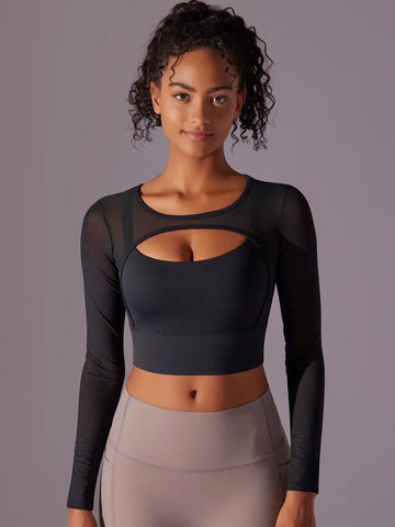 Crop Top Sport Maille Manches Longues | Yogaova