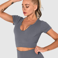 Crop Top Sport Manches Courtes | Yogaova