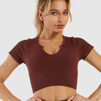 Crop Top Sport Manches Courtes | Yogaova