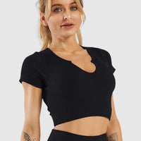 Crop Top Sport Manches Courtes | Yogaova