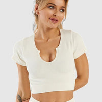 Crop Top Sport Manches Courtes | Yogaova