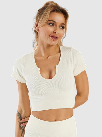 Crop Top Sport Manches Courtes | Yogaova