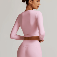 Crop Top Sport Manches Longues Col V - Eva | Yogaova