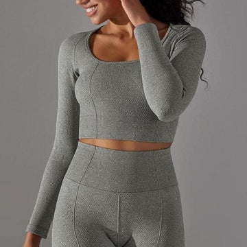 Crop Top Sport Manches Longues Fitness | Yogaova