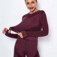 Crop Top Sport Manches Longues Respirant | Yogaova
