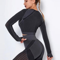 Crop Top Sport Manches Longues Respirant | Yogaova