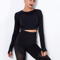 Crop Top Sport Manches Longues Respirant | Yogaova