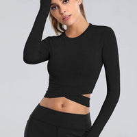 Crop Top Sport Moulant Manches Longues | Yogaova