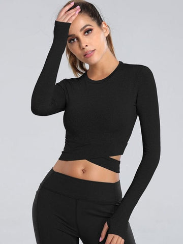 Crop Top Sport Moulant Manches Longues | Yogaova