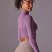 Crop Top Sport Respirant Maille Manches Longues | Yogaova