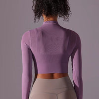 Crop Top Sport Respirant Maille Manches Longues | Yogaova