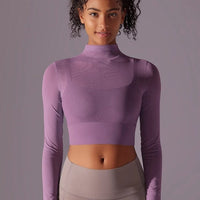 Crop Top Sport Respirant Maille Manches Longues | Yogaova