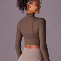 Crop Top Sport Respirant Maille Manches Longues | Yogaova