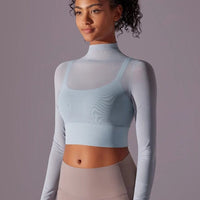 Crop Top Sport Respirant Maille Manches Longues | Yogaova