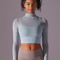 Crop Top Sport Respirant Maille Manches Longues | Yogaova