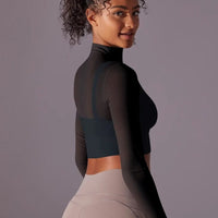 Crop Top Sport Respirant Maille Manches Longues | Yogaova