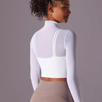 Crop Top Sport Respirant Maille Manches Longues | Yogaova