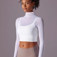 Crop Top Sport Respirant Maille Manches Longues | Yogaova