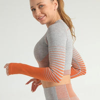 Crop Top Sport Sans Couture Manches Longues | Yogaova