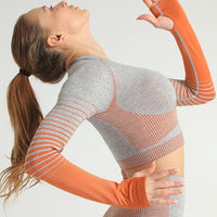 Crop Top Sport Sans Couture Manches Longues | Yogaova