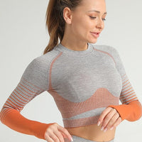 Crop Top Sport Sans Couture Manches Longues | Yogaova