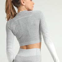 Crop Top Sport Sans Couture Manches Longues | Yogaova