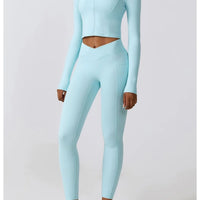Crop Top Sport Zippé Manches Longues | Yogaova