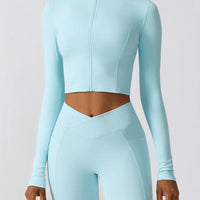Crop Top Sport Zippé Manches Longues | Yogaova
