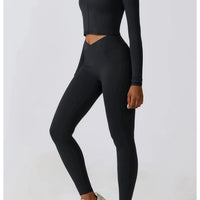Crop Top Sport Zippé Manches Longues | Yogaova