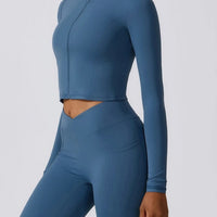 Crop Top Sport Zippé Manches Longues | Yogaova