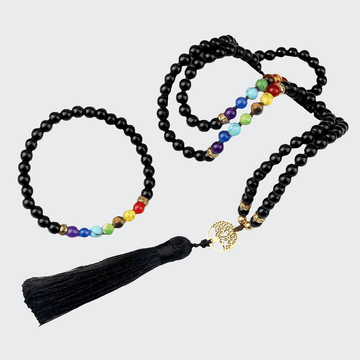Ensemble 2 Colliers 7 Chakras Arbre de Vie