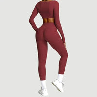 Ensemble 2 Pièces Combinaison de Yoga : Crop Top et Pantalon