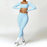 Ensemble 2 Pièces Combinaison de Yoga : Crop Top et Pantalon