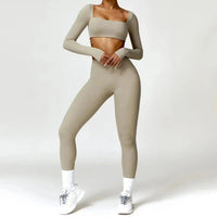 Ensemble 2 Pièces Combinaison de Yoga : Crop Top et Pantalon