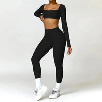 Ensemble 2 Pièces Combinaison de Yoga : Crop Top et Pantalon