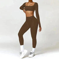 Ensemble 2 Pièces Combinaison de Yoga : Crop Top et Pantalon