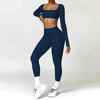 Ensemble 2 Pièces Combinaison de Yoga : Crop Top et Pantalon