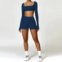Ensemble 2 Pièces Combinaison de Yoga : Crop Top et Short