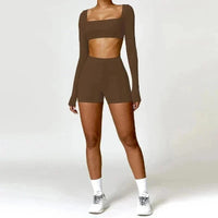 Ensemble 2 Pièces Combinaison de Yoga : Crop Top et Short