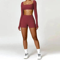 Ensemble 2 Pièces Combinaison de Yoga : Crop Top et Short