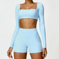 Ensemble 2 Pièces Combinaison de Yoga : Crop Top et Short