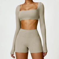 Ensemble 2 Pièces Combinaison de Yoga : Crop Top et Short