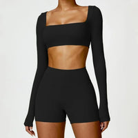 Ensemble 2 Pièces Combinaison de Yoga : Crop Top et Short