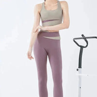 Ensemble 2 Pièces Combinaison de Yoga Design Croisé