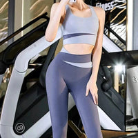 Ensemble 2 Pièces Combinaison de Yoga Design Croisé