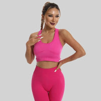 Ensemble 2 Pièces Combinaison de Yoga Dos Croisé