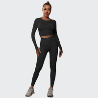 Ensemble 2 Pièces Combinaison de Yoga Effet Push-Up