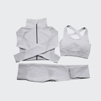 Ensemble 3 Pièces Combinaison de Yoga Sans Coutures