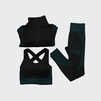 Ensemble 3 Pièces Combinaison de Yoga Sans Coutures