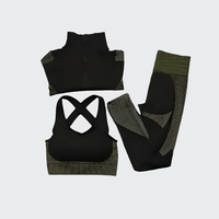 Ensemble 3 Pièces Combinaison de Yoga Sans Coutures